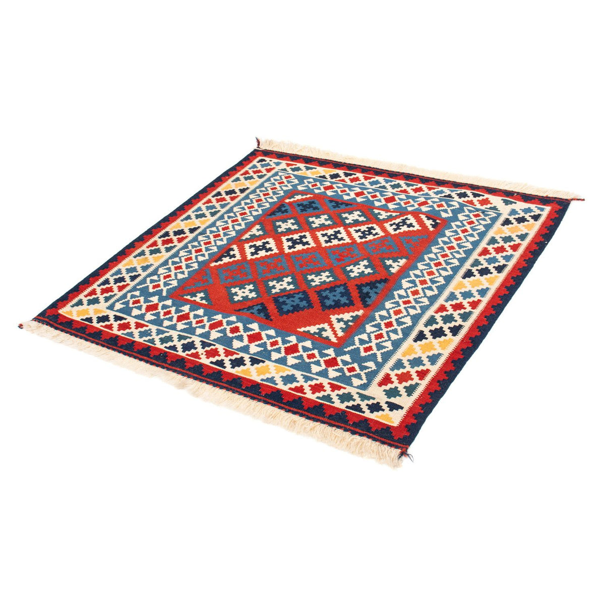 Tappeto Kelim - Orientale quadrato  - 105 x 103 cm - rosso