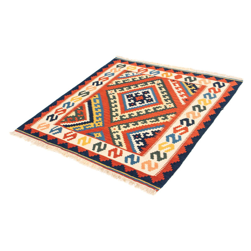 Tappeto Kelim - Orientale quadrato  - 103 x 102 cm - rosso scuro