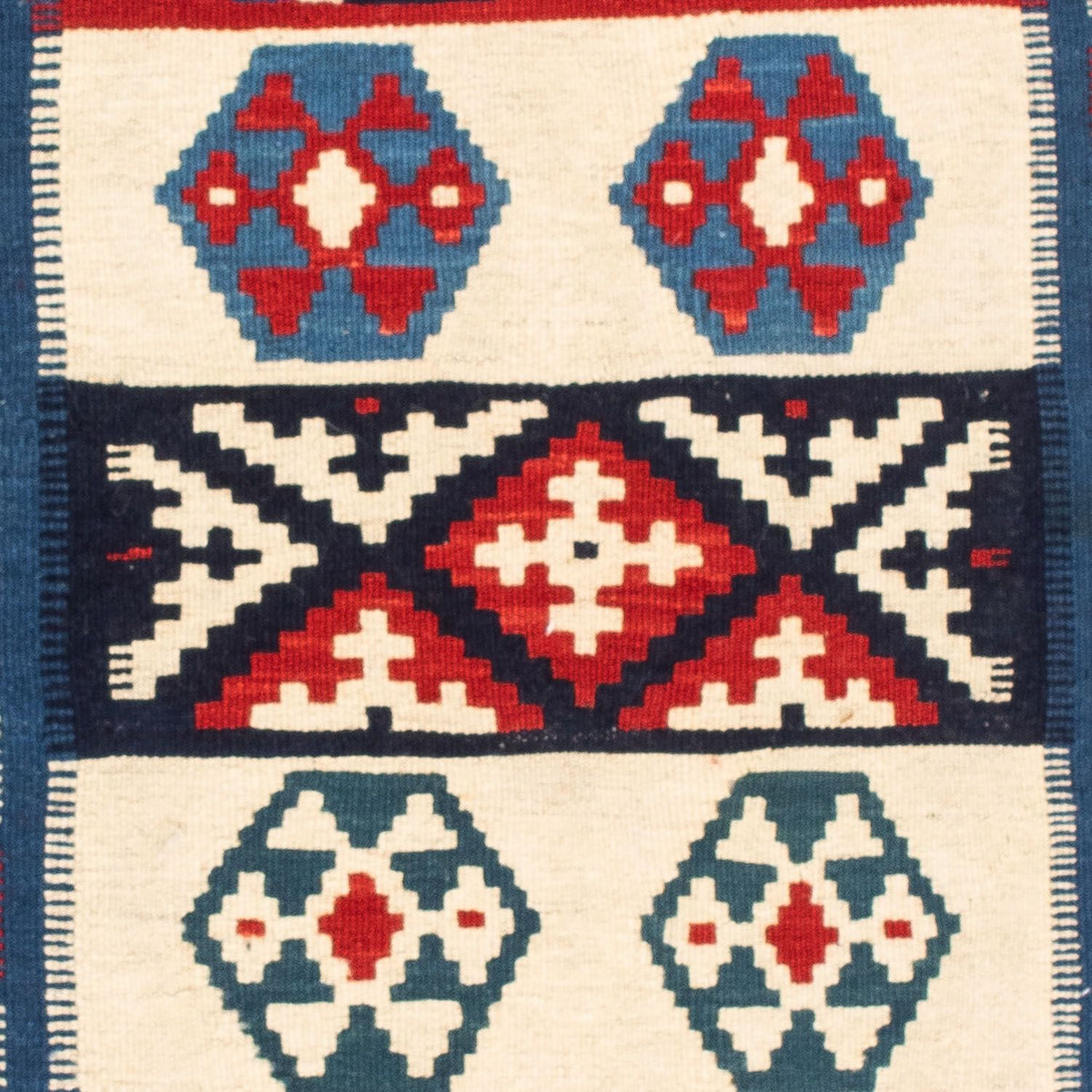 Tappeto Kelim - Orientale quadrato  - 105 x 102 cm - blu scuro