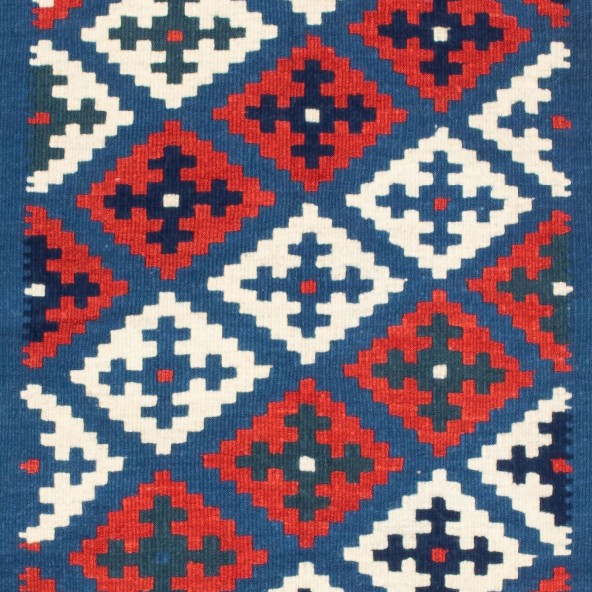 Tappeto Kelim - Orientale quadrato  - 106 x 103 cm - blu scuro