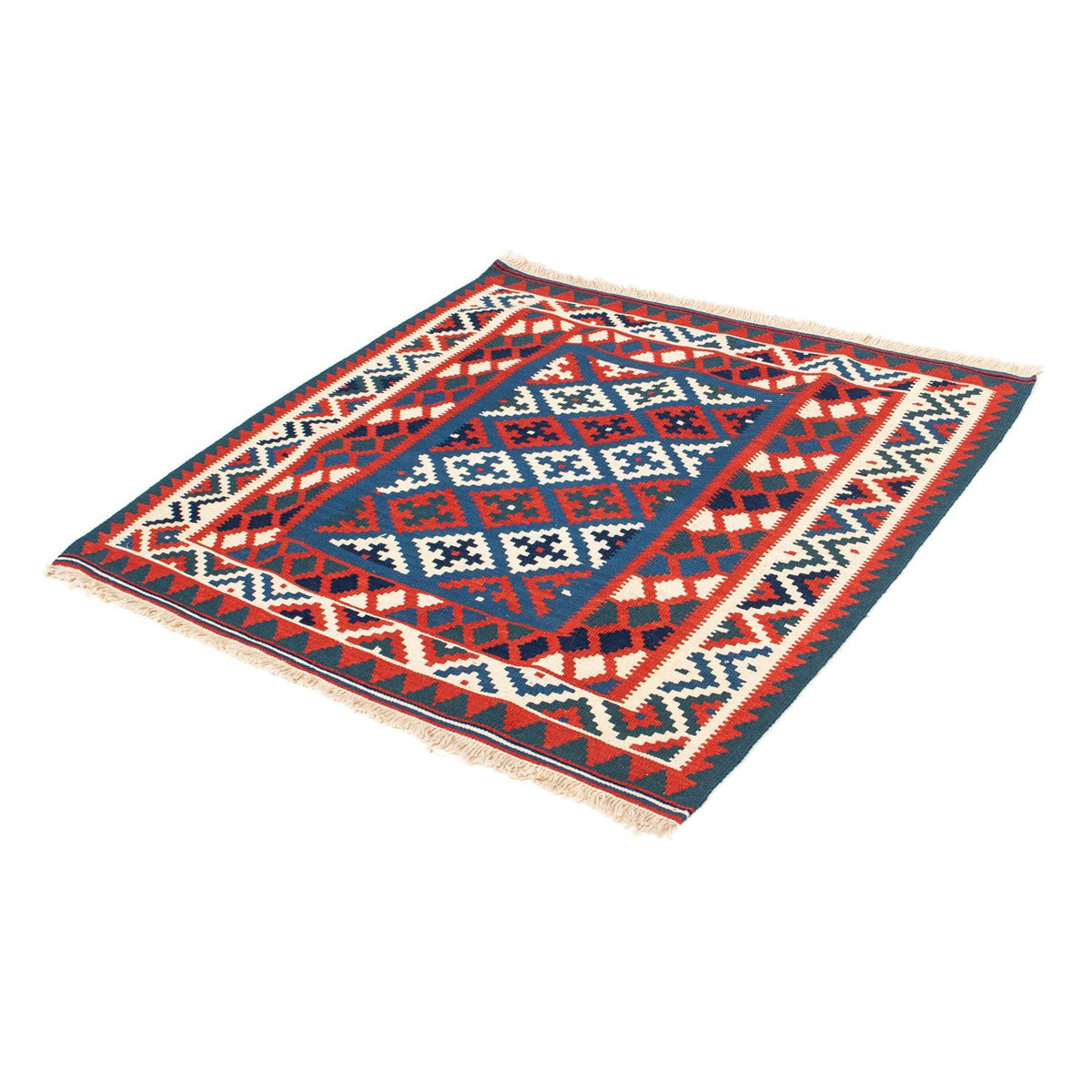 Tappeto Kelim - Orientale quadrato  - 106 x 103 cm - blu scuro