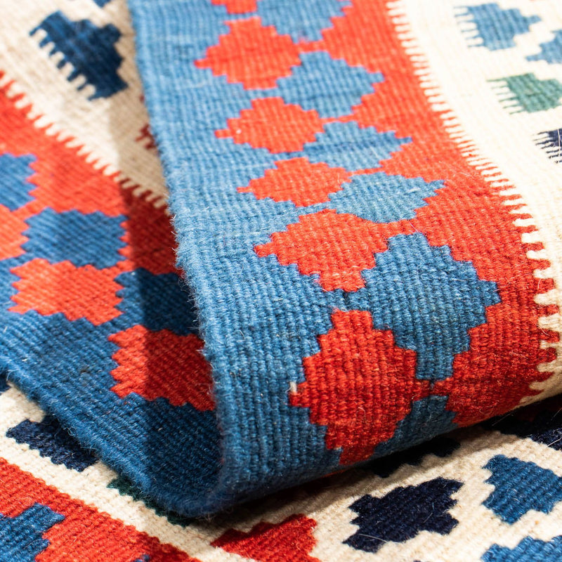 Tappeto Kelim - Orientale quadrato  - 100 x 98 cm - blu scuro