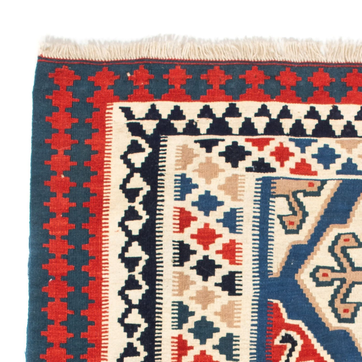 Tappeto Kelim - Orientale quadrato  - 125 x 110 cm - blu