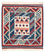 Tappeto Kelim - Orientale quadrato - 117 x 102 cm - blu scuro