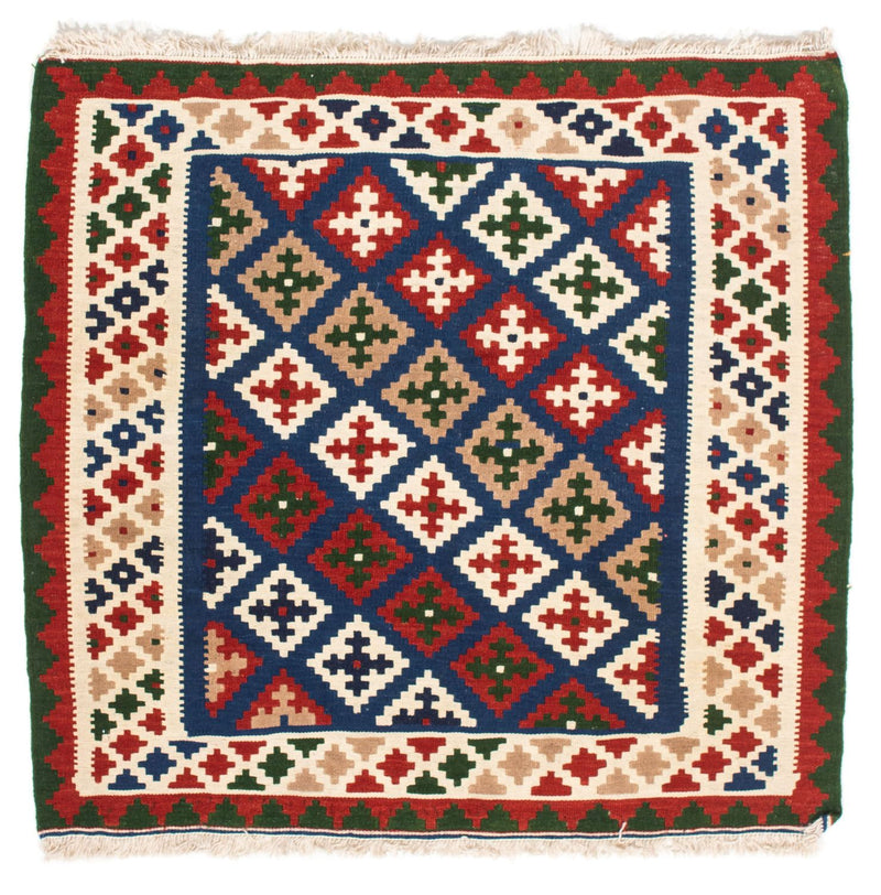 Tappeto Kelim - Orientale quadrato  - 103 x 100 cm - blu scuro