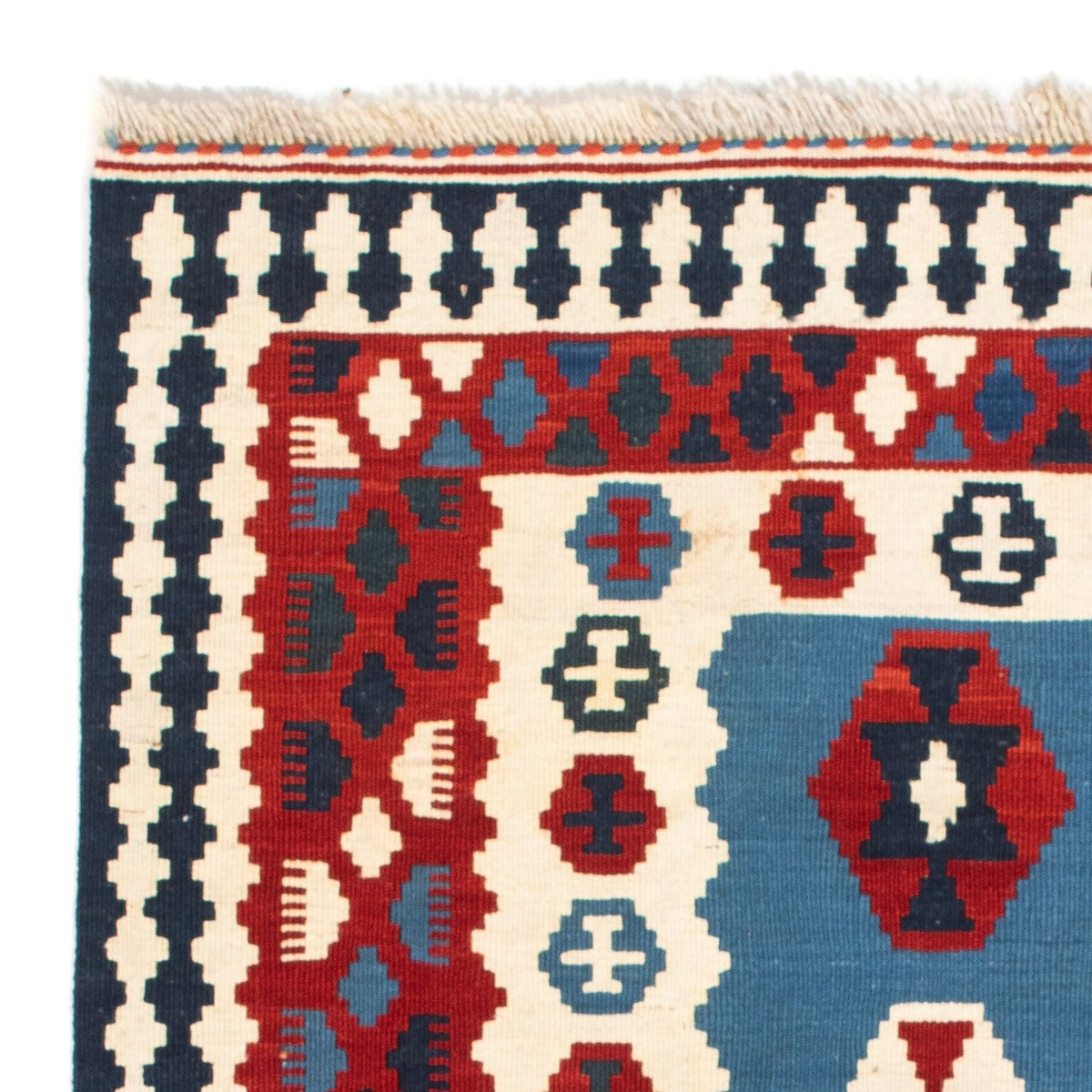 Tappeto Kelim - Orientale quadrato  - 107 x 102 cm - blu