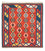 Tappeto Kelim - Orientale quadrato - 106 x 99 cm - rosso scuro