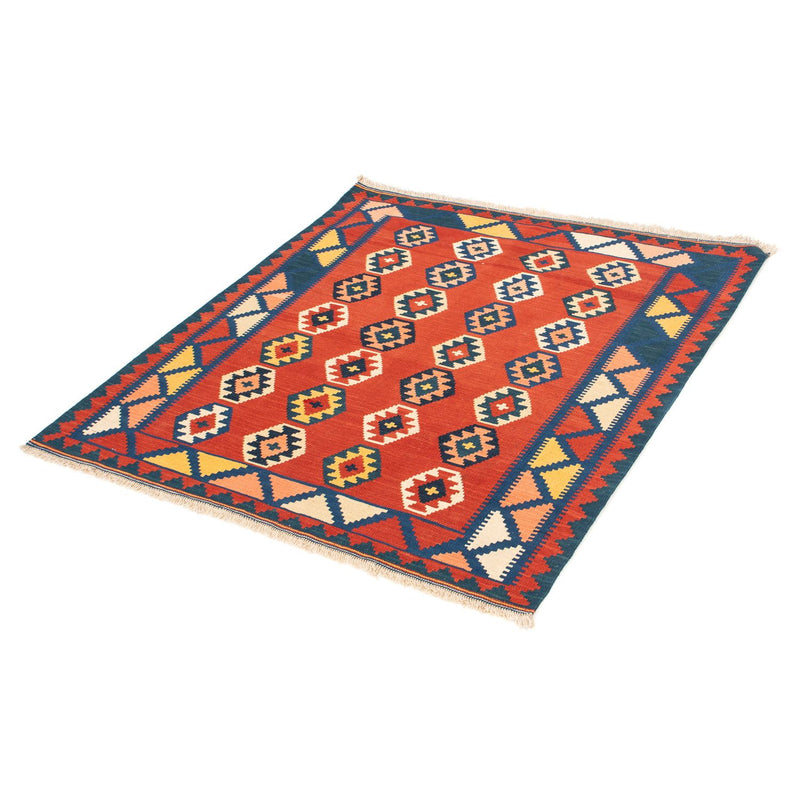 Tappeto Kelim - Orientale quadrato  - 106 x 99 cm - rosso scuro