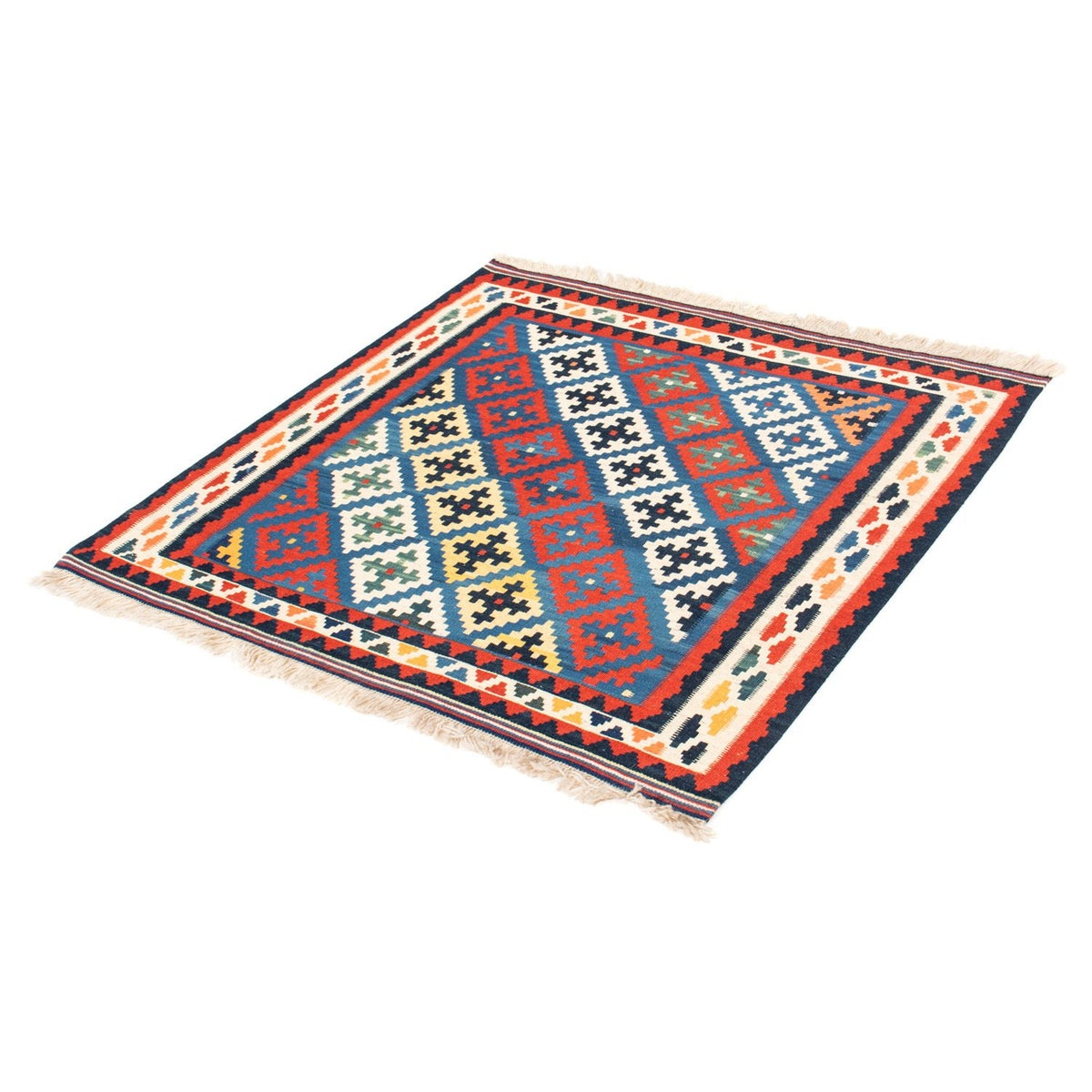 Tappeto Kelim - Orientale quadrato  - 104 x 97 cm - blu
