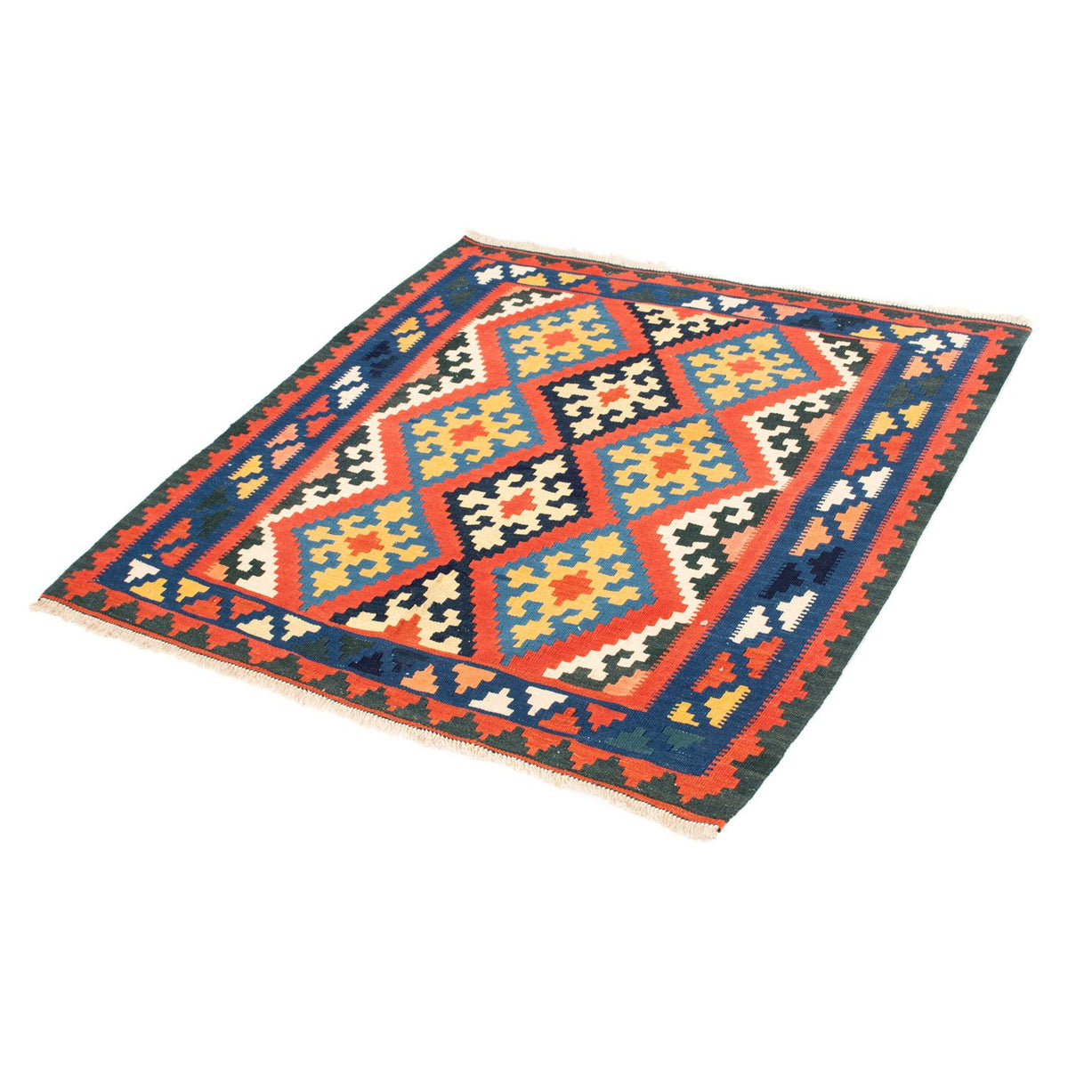 Tappeto Kelim - Orientale quadrato  - 102 x 101 cm - rosso
