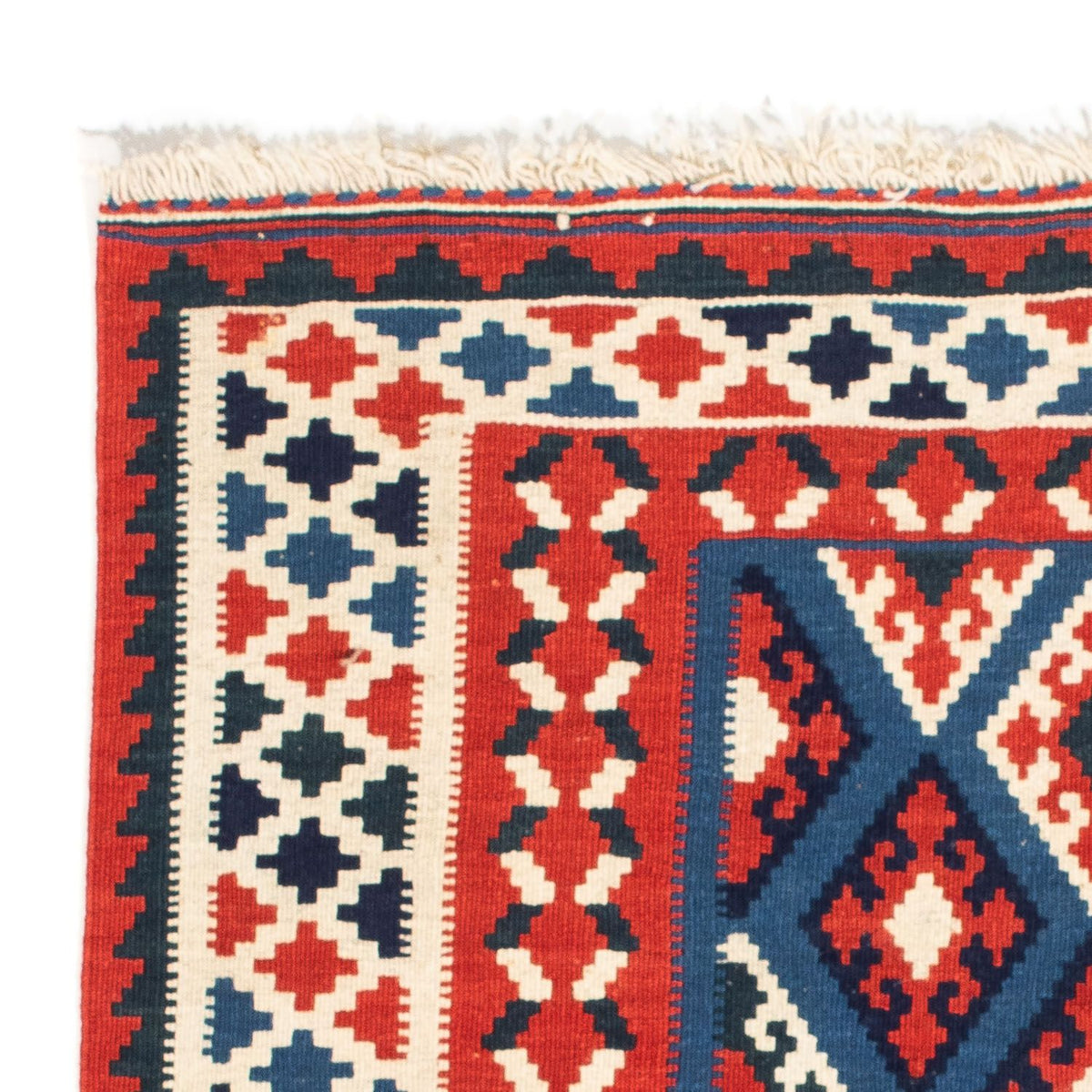 Tappeto Kelim - Orientale quadrato  - 104 x 100 cm - blu scuro