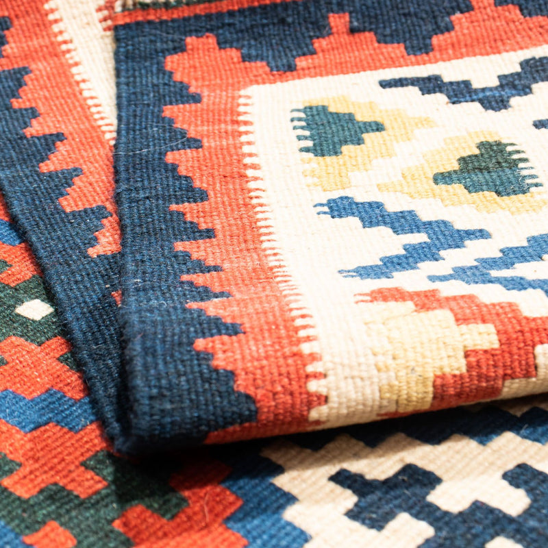 Tappeto Kelim - Orientale quadrato  - 104 x 102 cm - blu