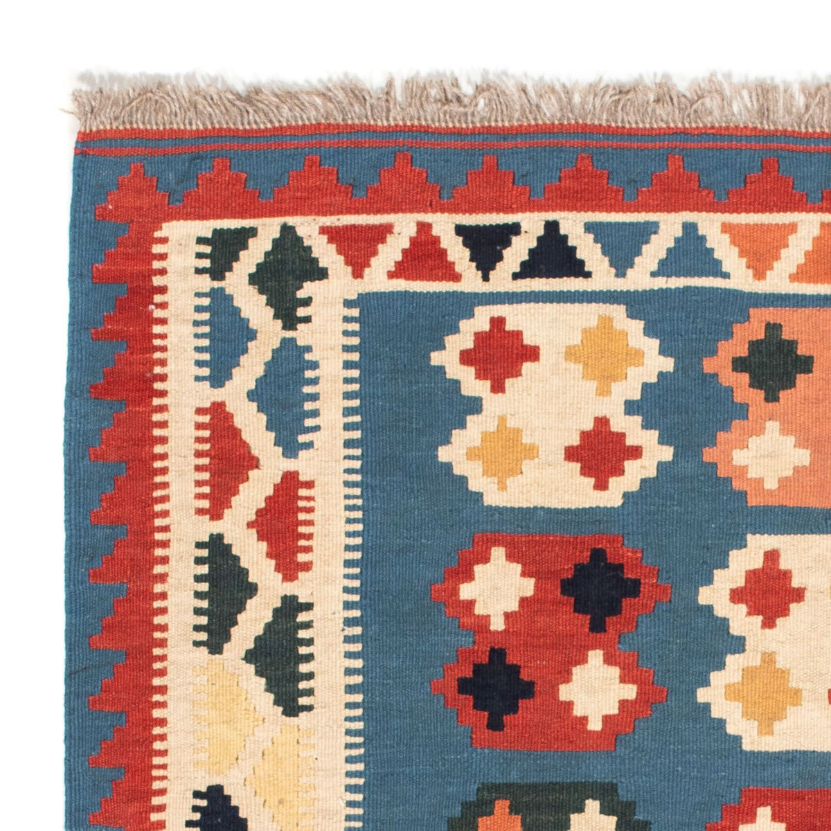 Tappeto Kelim - Orientale quadrato - 107 x 101 cm - blu mare