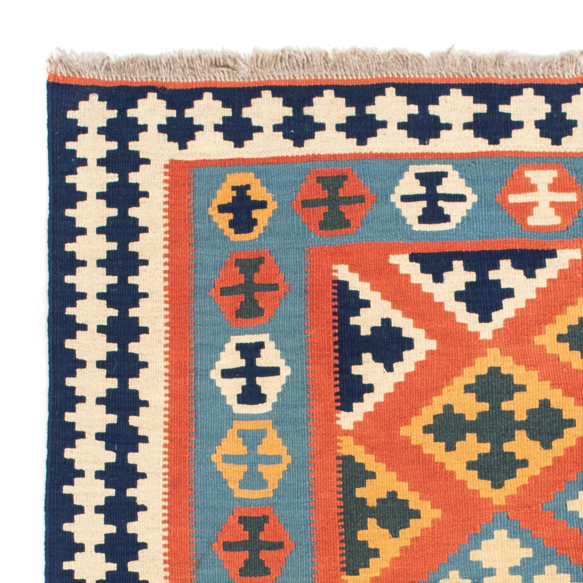 Tappeto Kelim - Orientale quadrato  - 106 x 106 cm - arancione