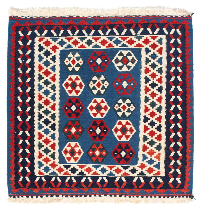 Tappeto Kelim - Orientale quadrato  - 102 x 100 cm - blu