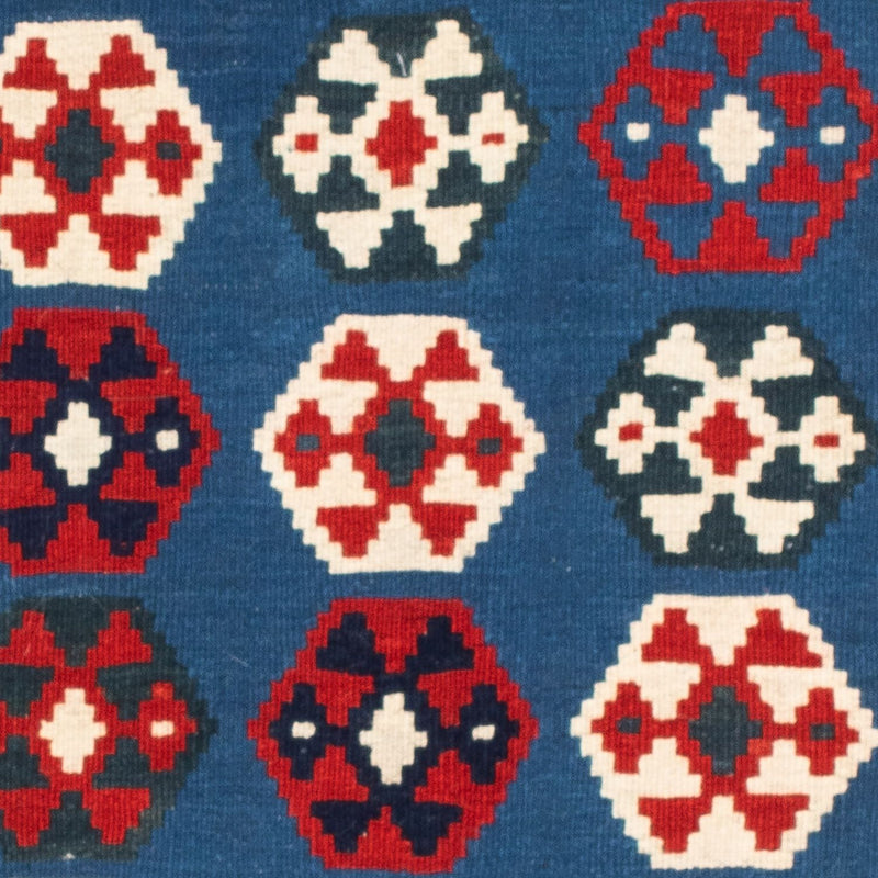 Tappeto Kelim - Orientale quadrato  - 102 x 100 cm - blu