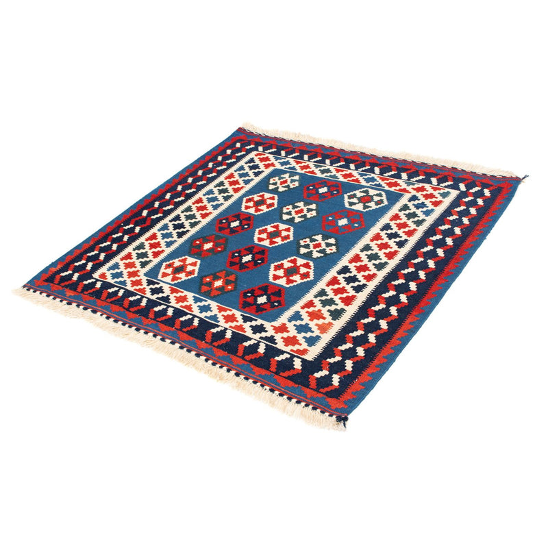 Tappeto Kelim - Orientale quadrato  - 102 x 100 cm - blu