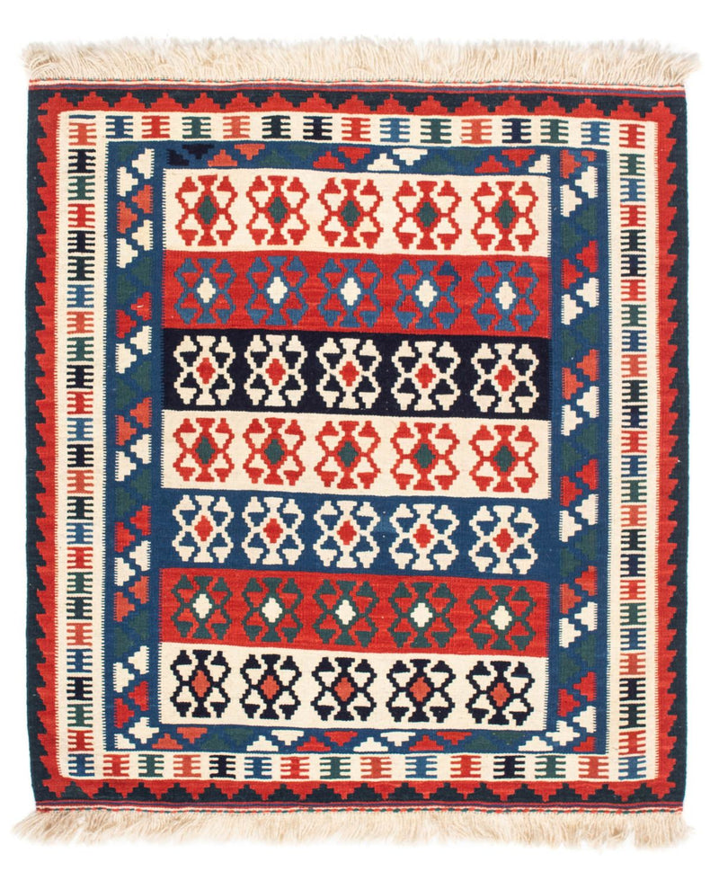 Tappeto Kelim - Orientale quadrato  - 110 x 100 cm - blu