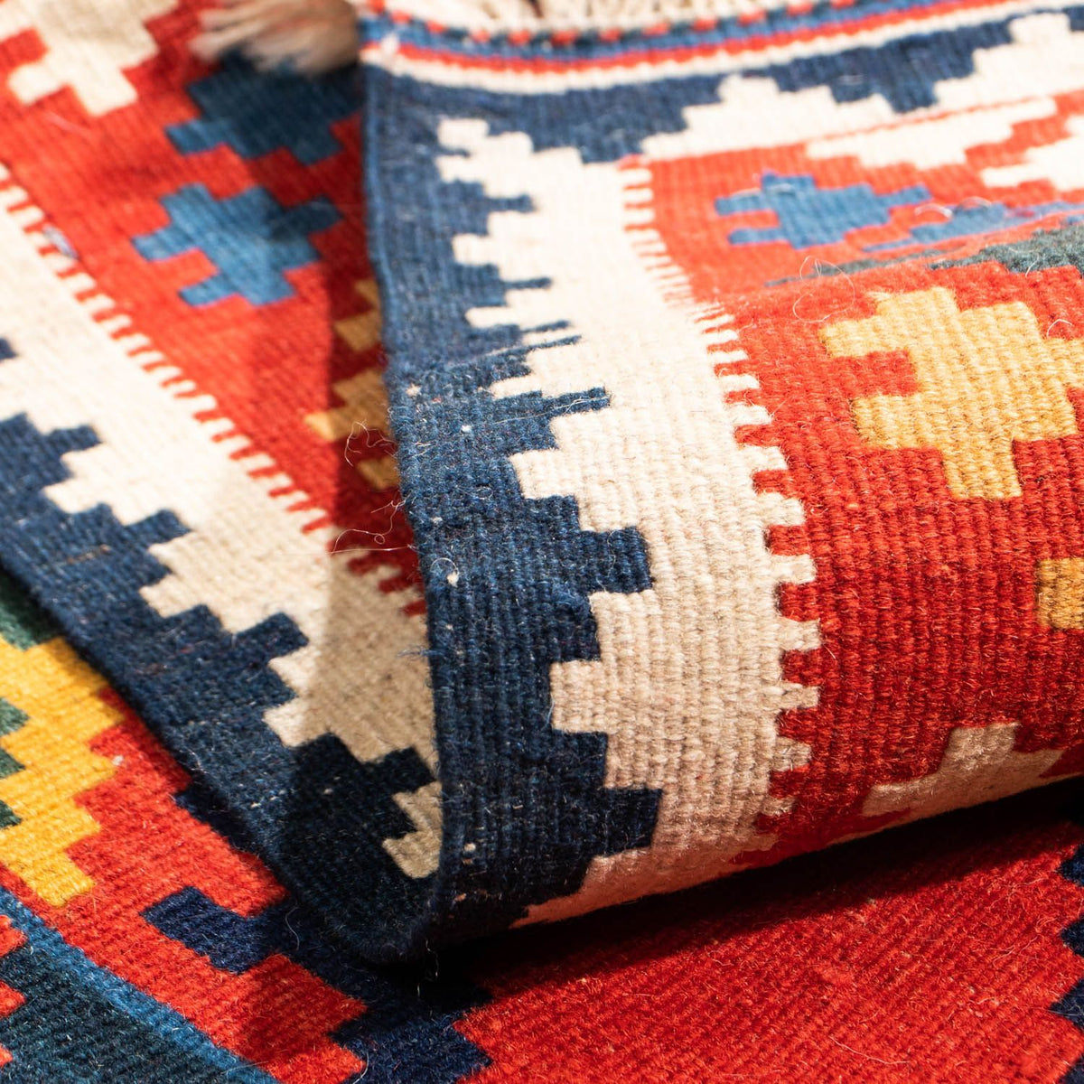 Tappeto Kelim - Orientale quadrato  - 113 x 110 cm - rosso