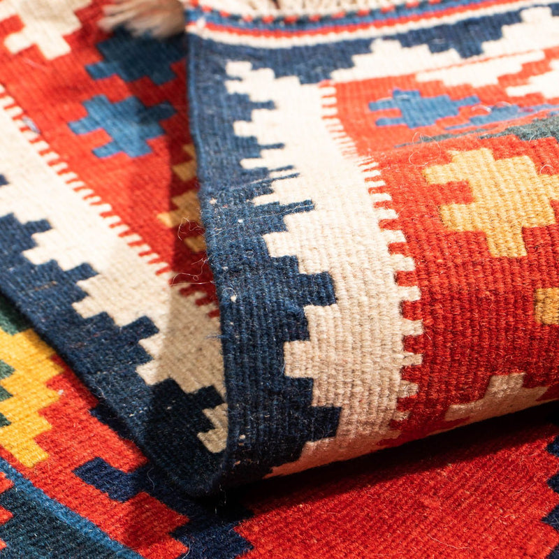 Tappeto Kelim - Orientale quadrato  - 113 x 110 cm - rosso