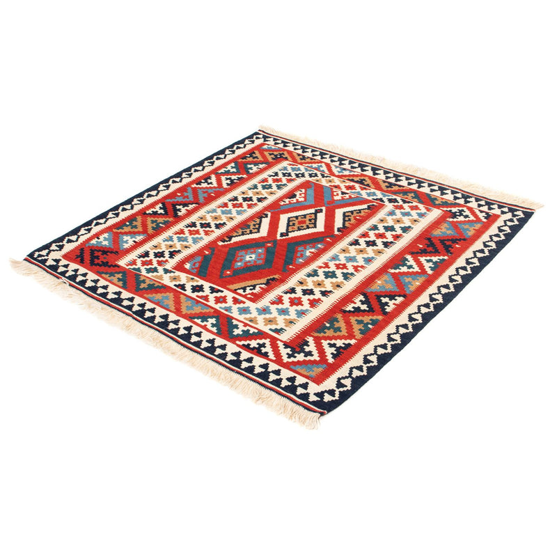Tappeto Kelim - Orientale quadrato  - 108 x 105 cm - rosso