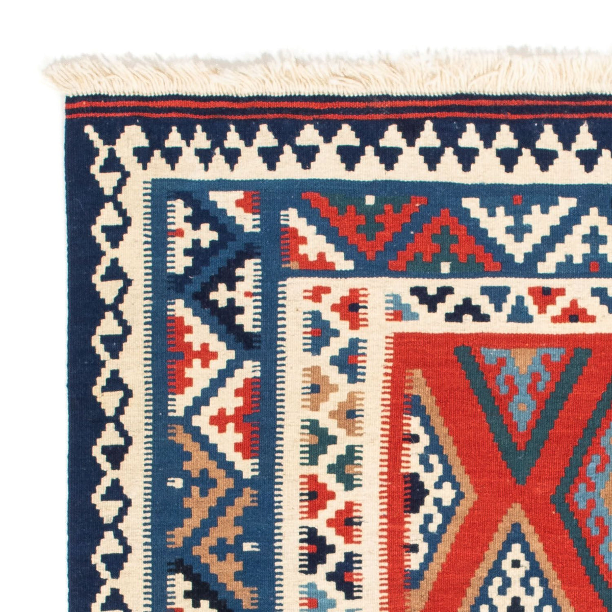 Tappeto Kelim - Orientale quadrato - 100 x 98 cm - blu