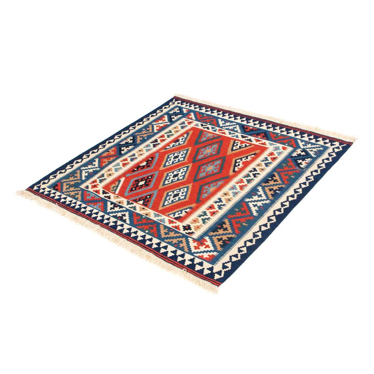 Tappeto Kelim - Orientale quadrato - 100 x 98 cm - blu