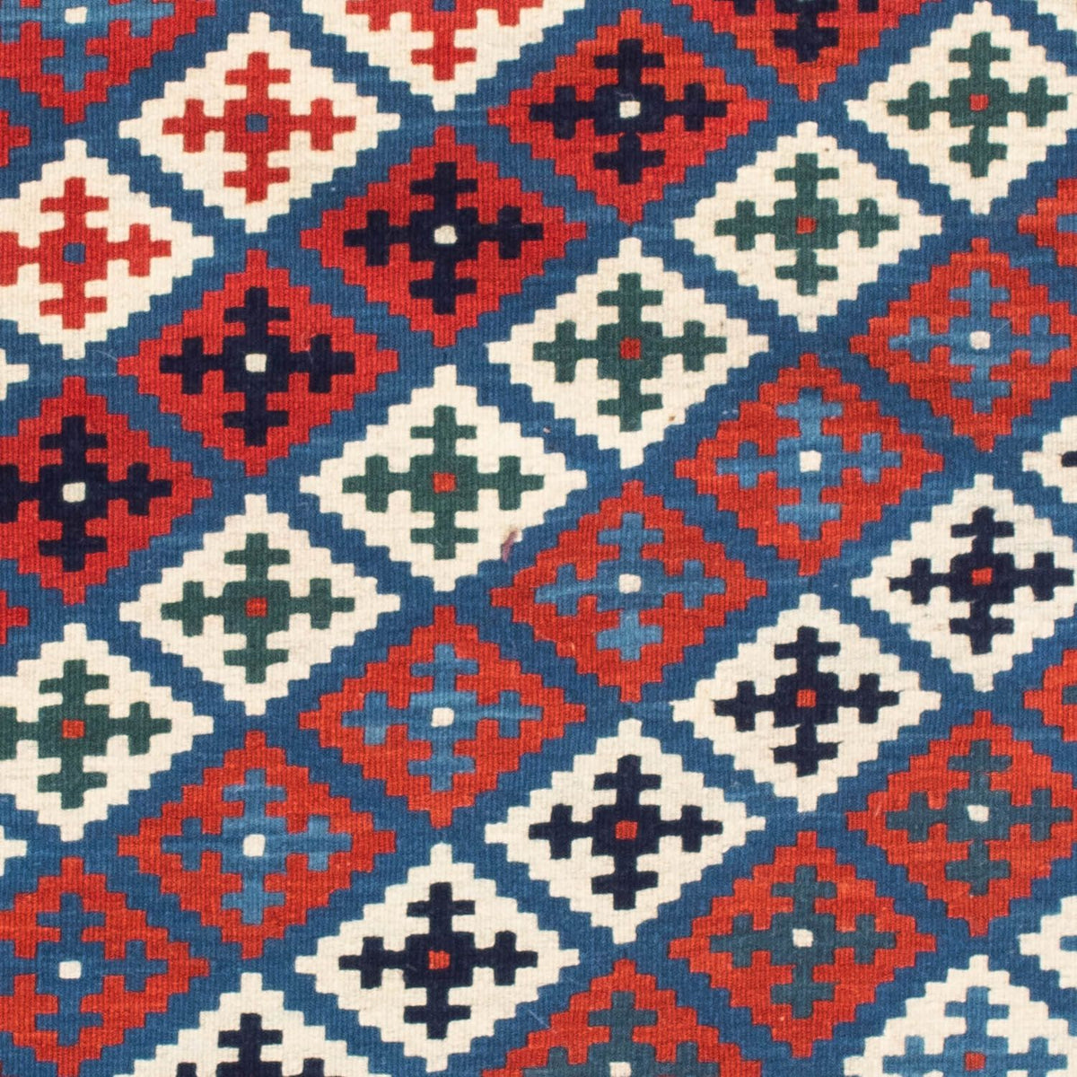 Tappeto Kelim - Orientale quadrato  - 105 x 103 cm - blu