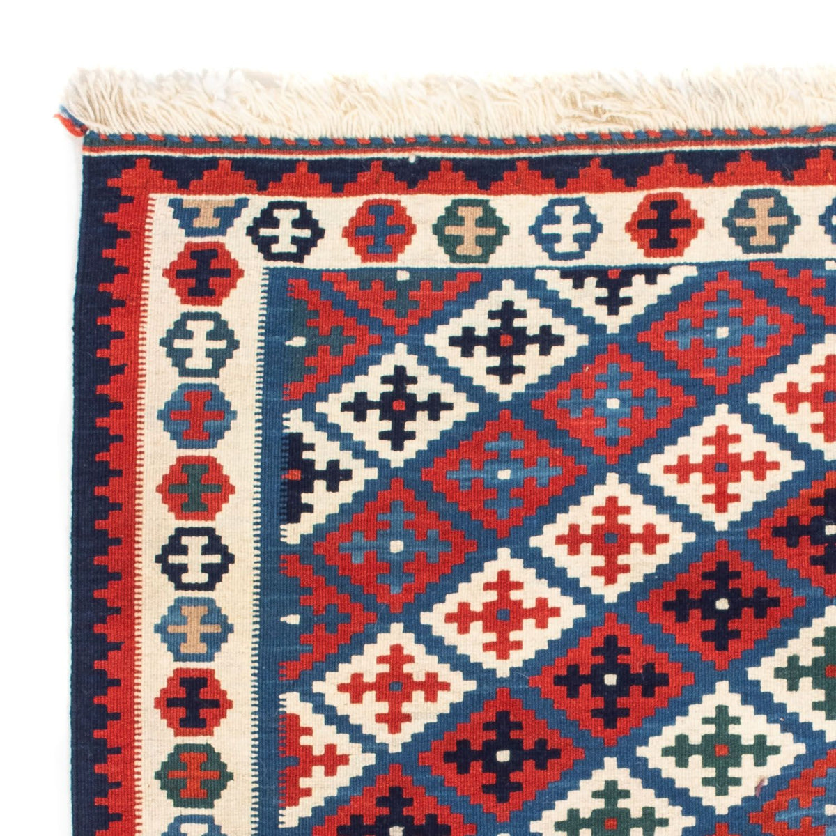 Tappeto Kelim - Orientale quadrato  - 105 x 103 cm - blu