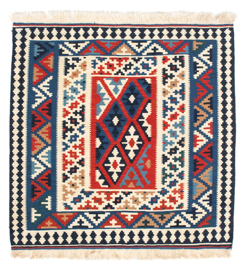 Tappeto Kelim - Orientale quadrato  - 103 x 103 cm - blu