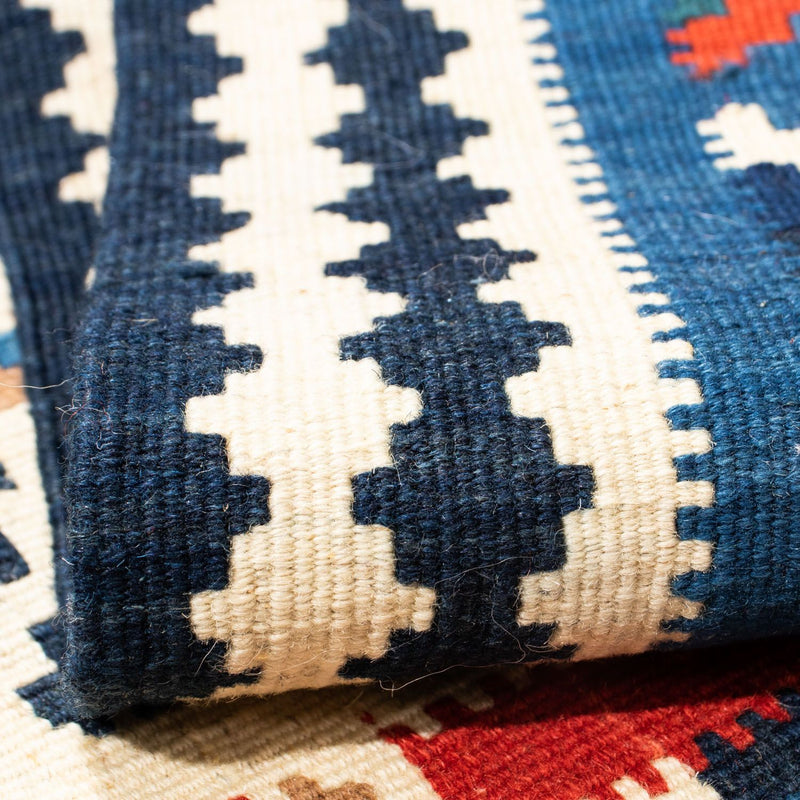 Tappeto Kelim - Orientale quadrato  - 103 x 103 cm - blu