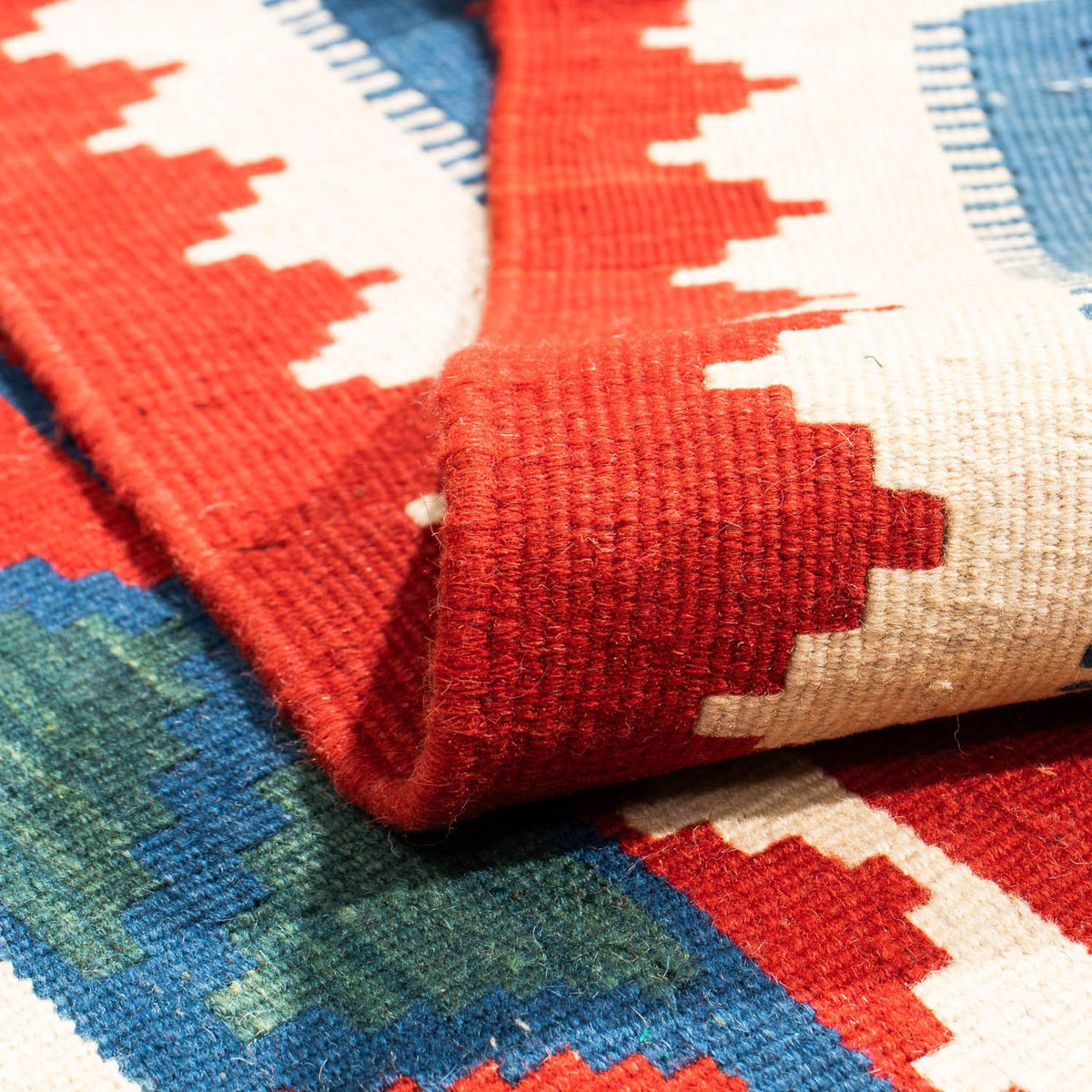 Tappeto Kelim - Orientale quadrato  - 102 x 102 cm - rosso