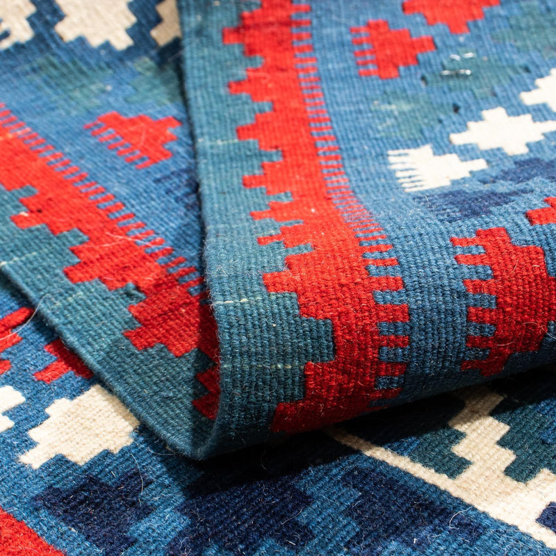 Tappeto Kelim - Orientale quadrato  - 104 x 100 cm - blu scuro