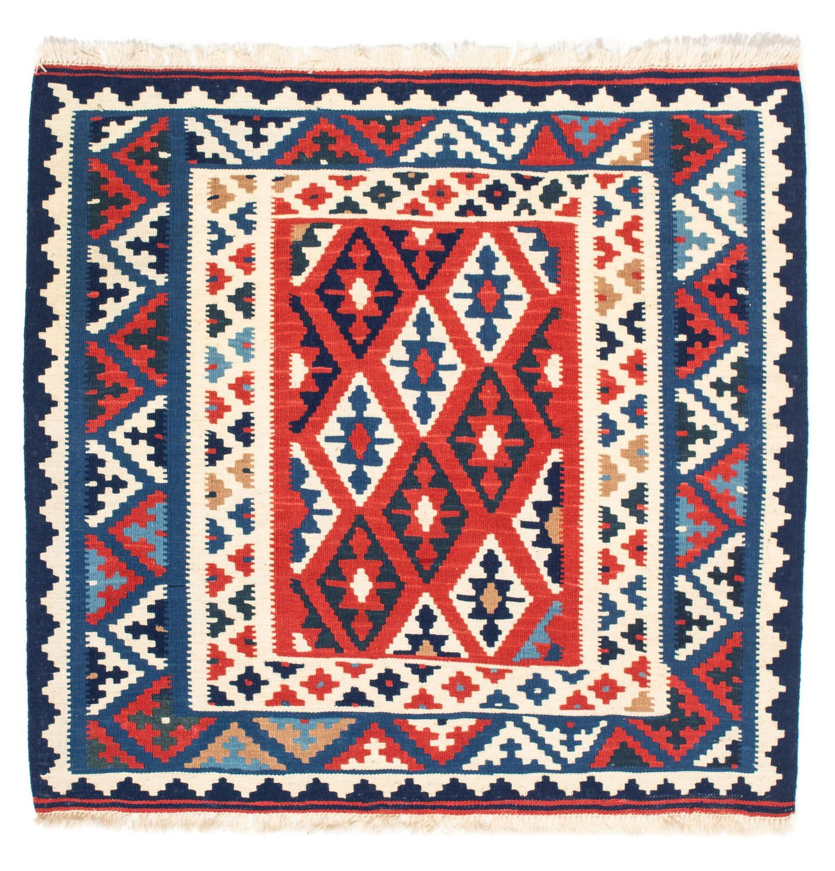 Tappeto Kelim - Orientale quadrato  - 102 x 100 cm - blu