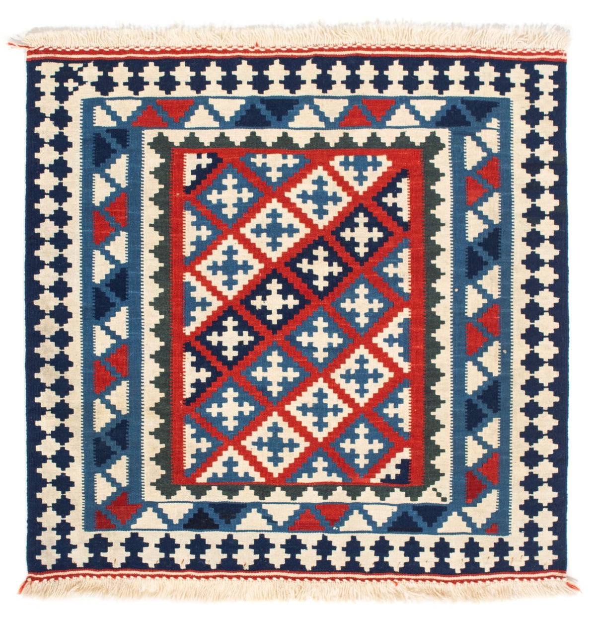 Tappeto Kelim - Orientale quadrato  - 100 x 100 cm - blu