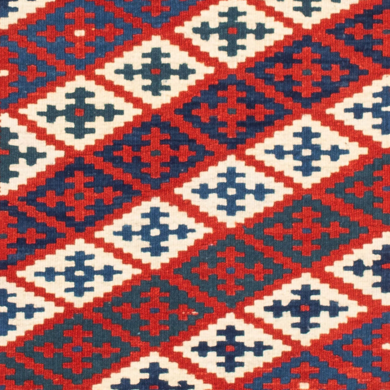 Tappeto Kelim - Orientale quadrato  - 102 x 102 cm - rosso scuro