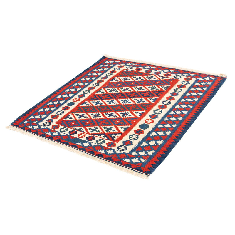 Tappeto Kelim - Orientale quadrato  - 102 x 102 cm - rosso scuro