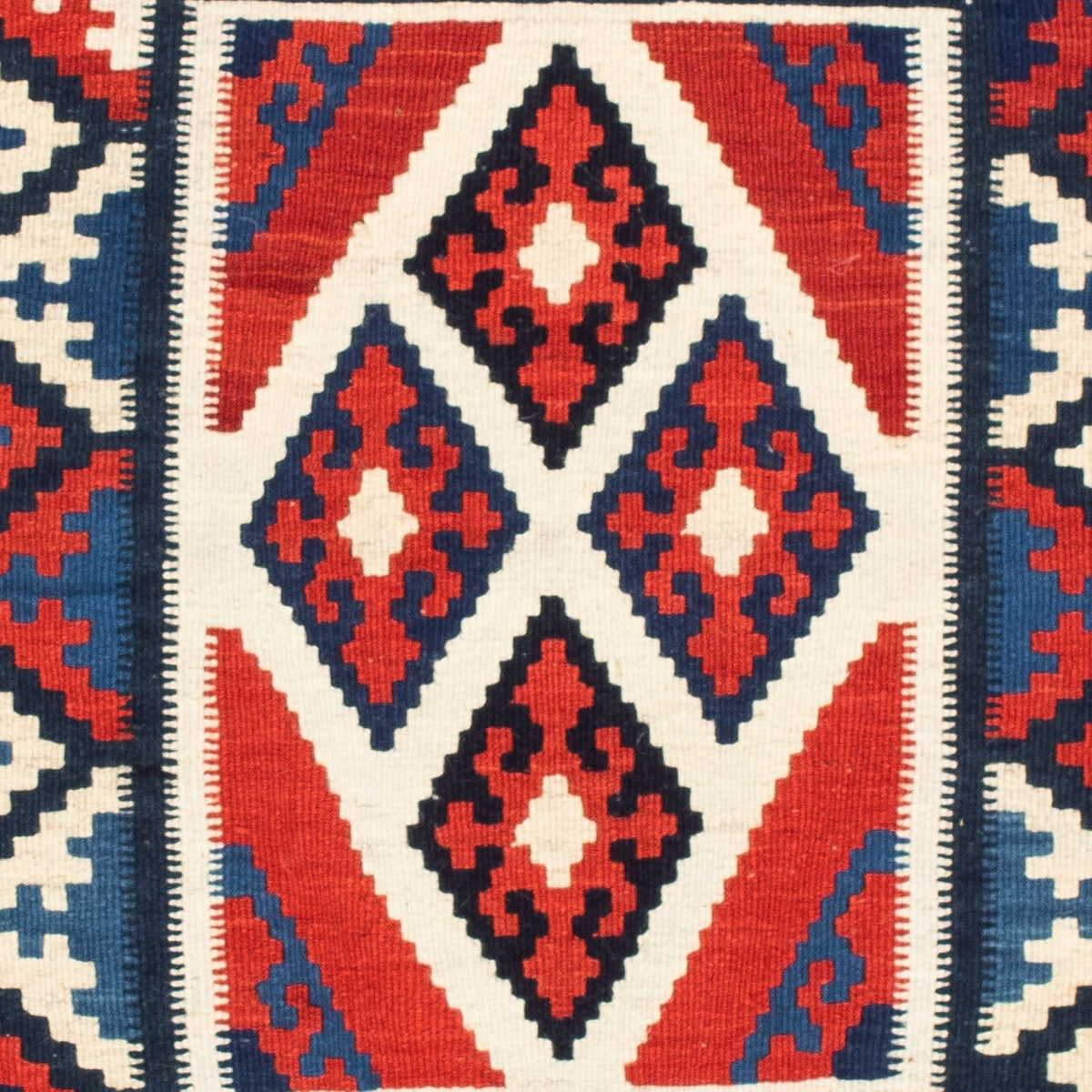 Tappeto Kelim - Orientale quadrato  - 100 x 100 cm - rosso