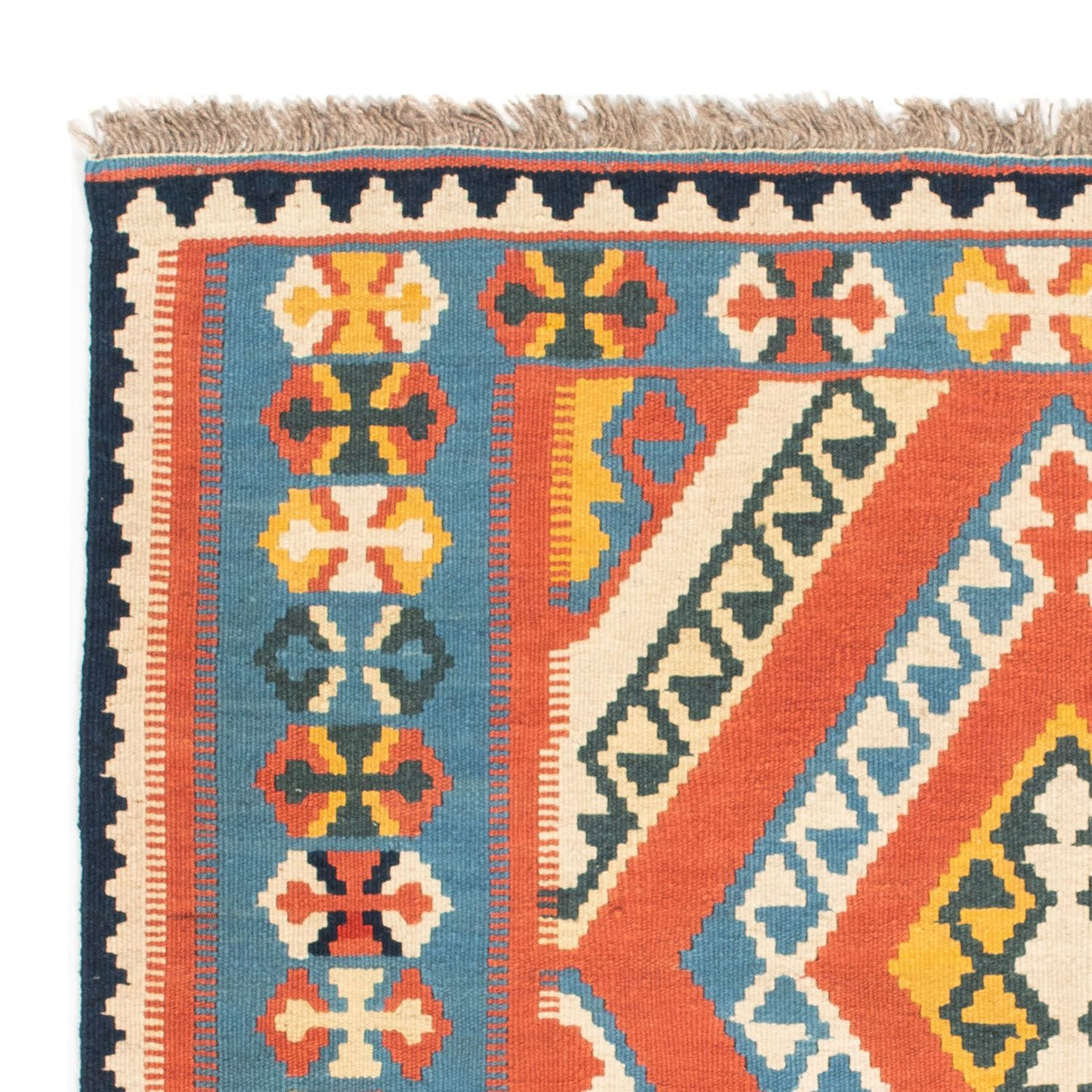 Tappeto Kelim - Orientale quadrato - 107 x 100 cm - arancione