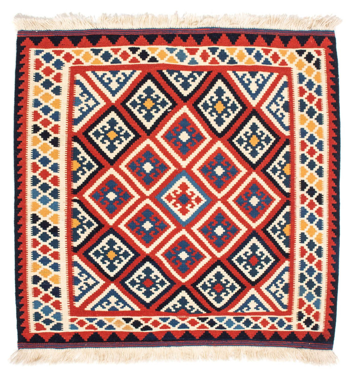 Tappeto Kelim - Orientale quadrato - 106 x 105 cm - rosso