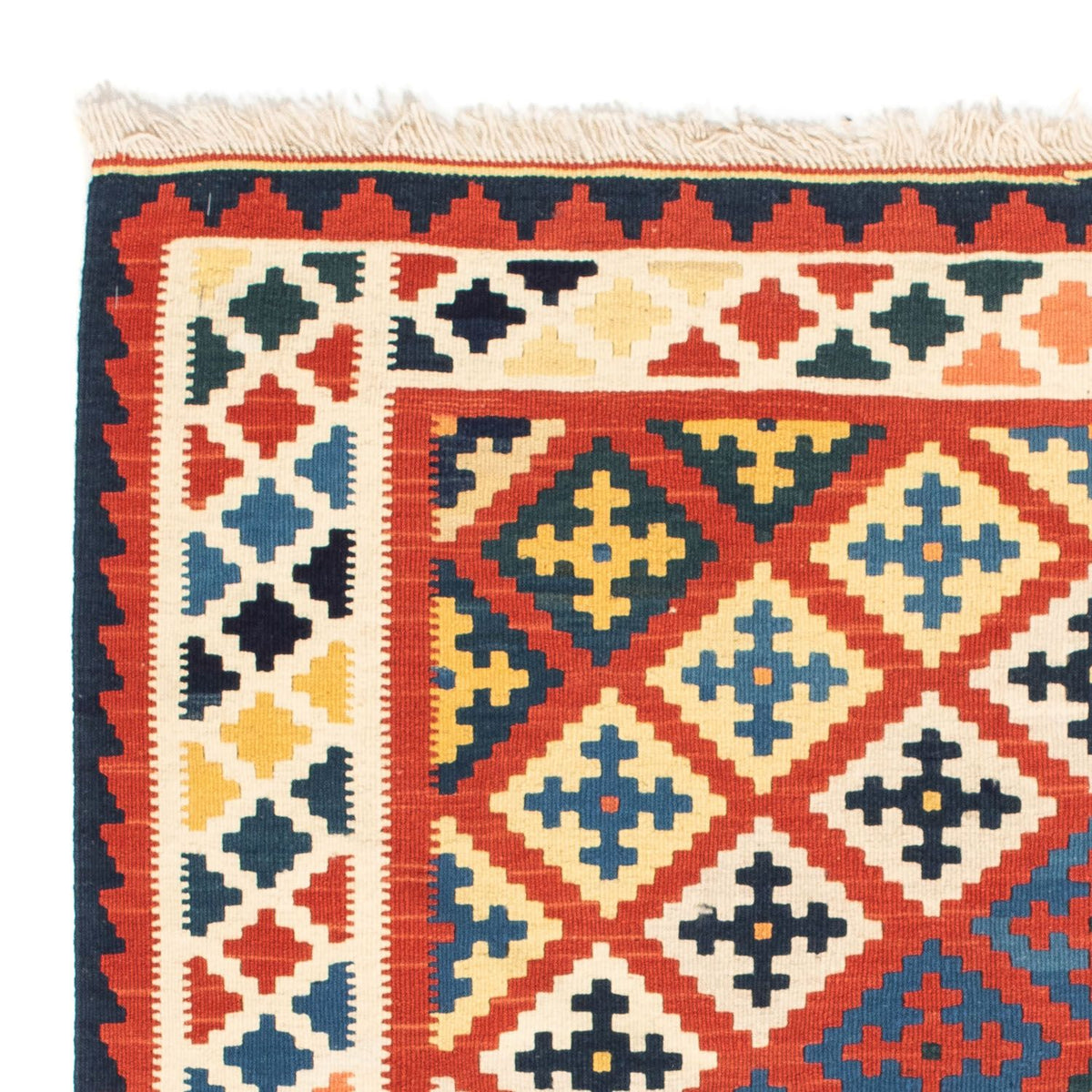 Tappeto Kelim - Orientale quadrato - 106 x 102 cm - rosso scuro