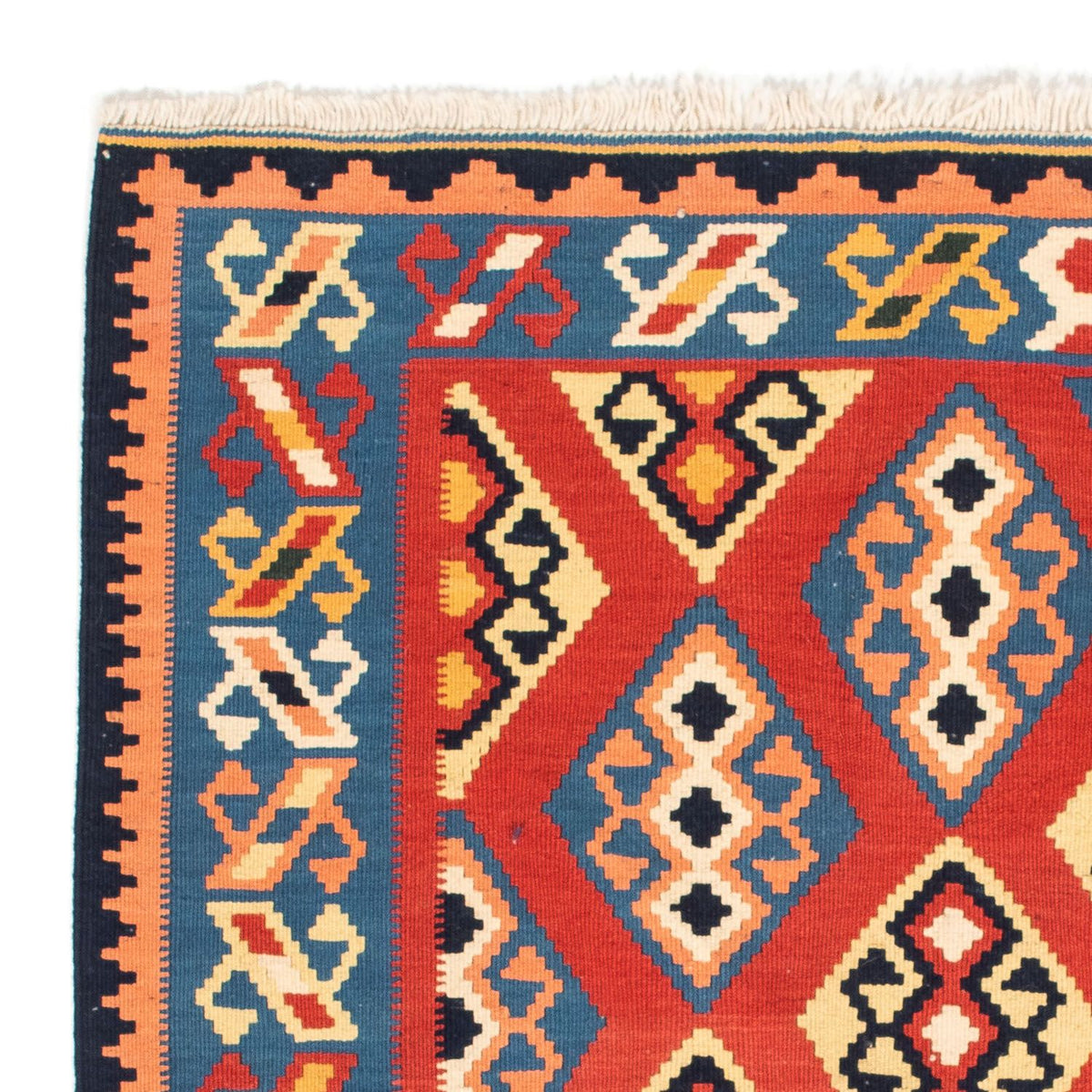 Tappeto Kelim - Orientale quadrato - 105 x 104 cm - rosso scuro