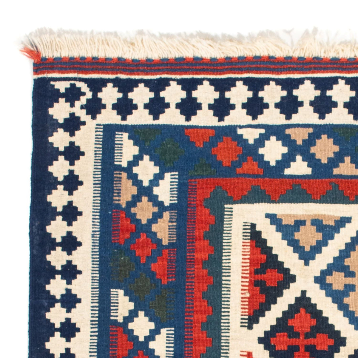 Tappeto Kelim - Orientale quadrato  - 104 x 103 cm - blu