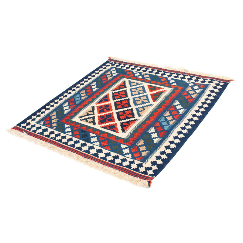Tappeto Kelim - Orientale quadrato  - 104 x 103 cm - blu