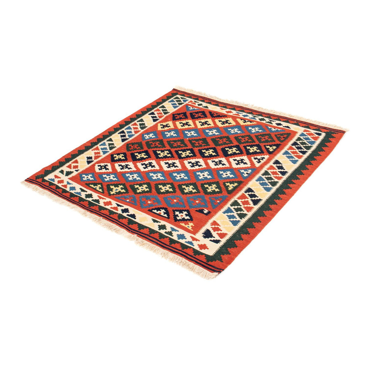 Tappeto Kelim - Orientale quadrato  - 97 x 94 cm - rosso