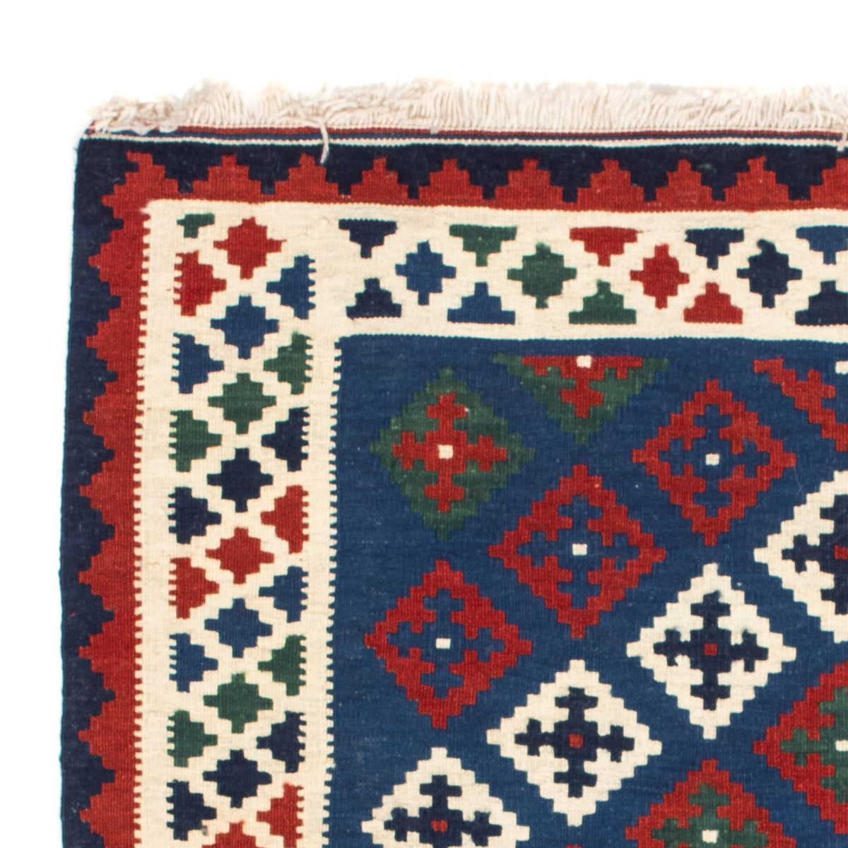 Tappeto Kelim - Orientale quadrato - 100 x 100 cm - blu scuro