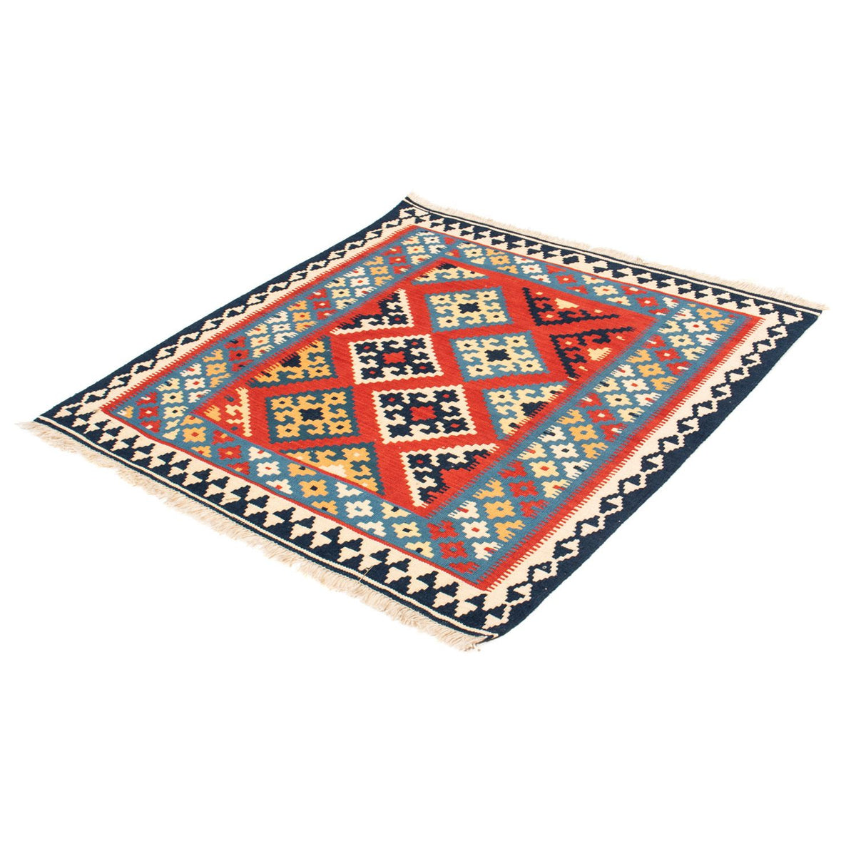 Tappeto Kelim - Orientale quadrato - 105 x 105 cm - rosso