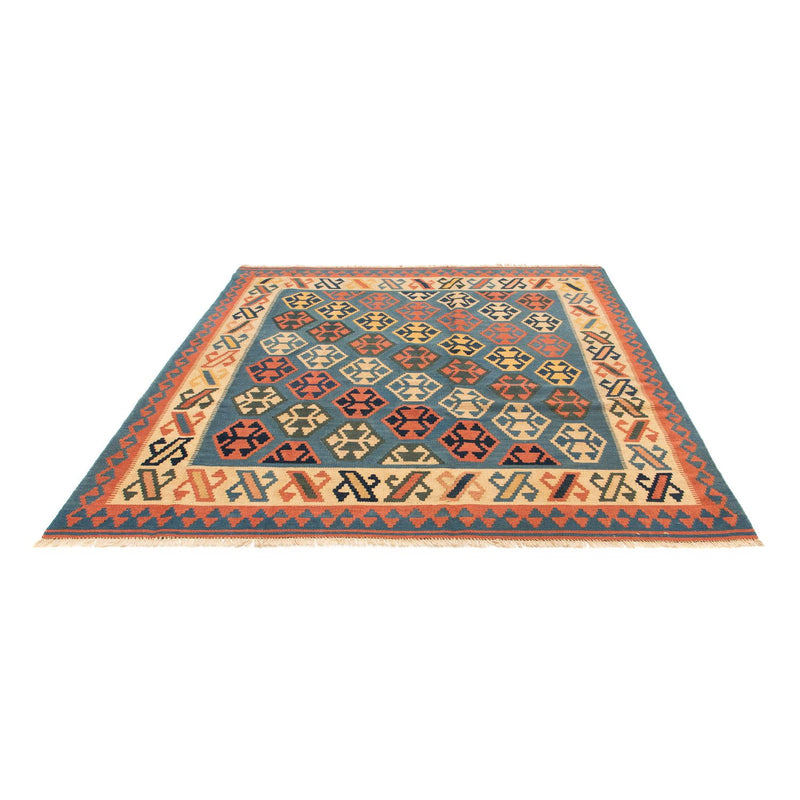 Tappeto Kelim - Orientale quadrato  - 212 x 198 cm - blu
