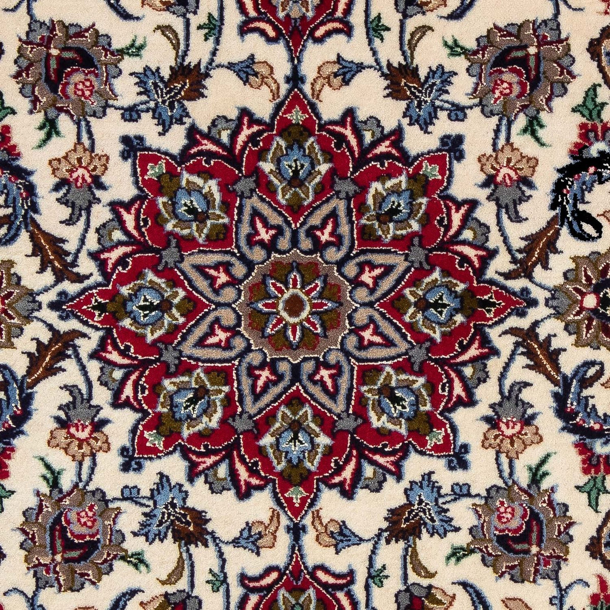 Tappeto Persero - Isfahan - Premio - 102 x 70 cm - rosso scuro