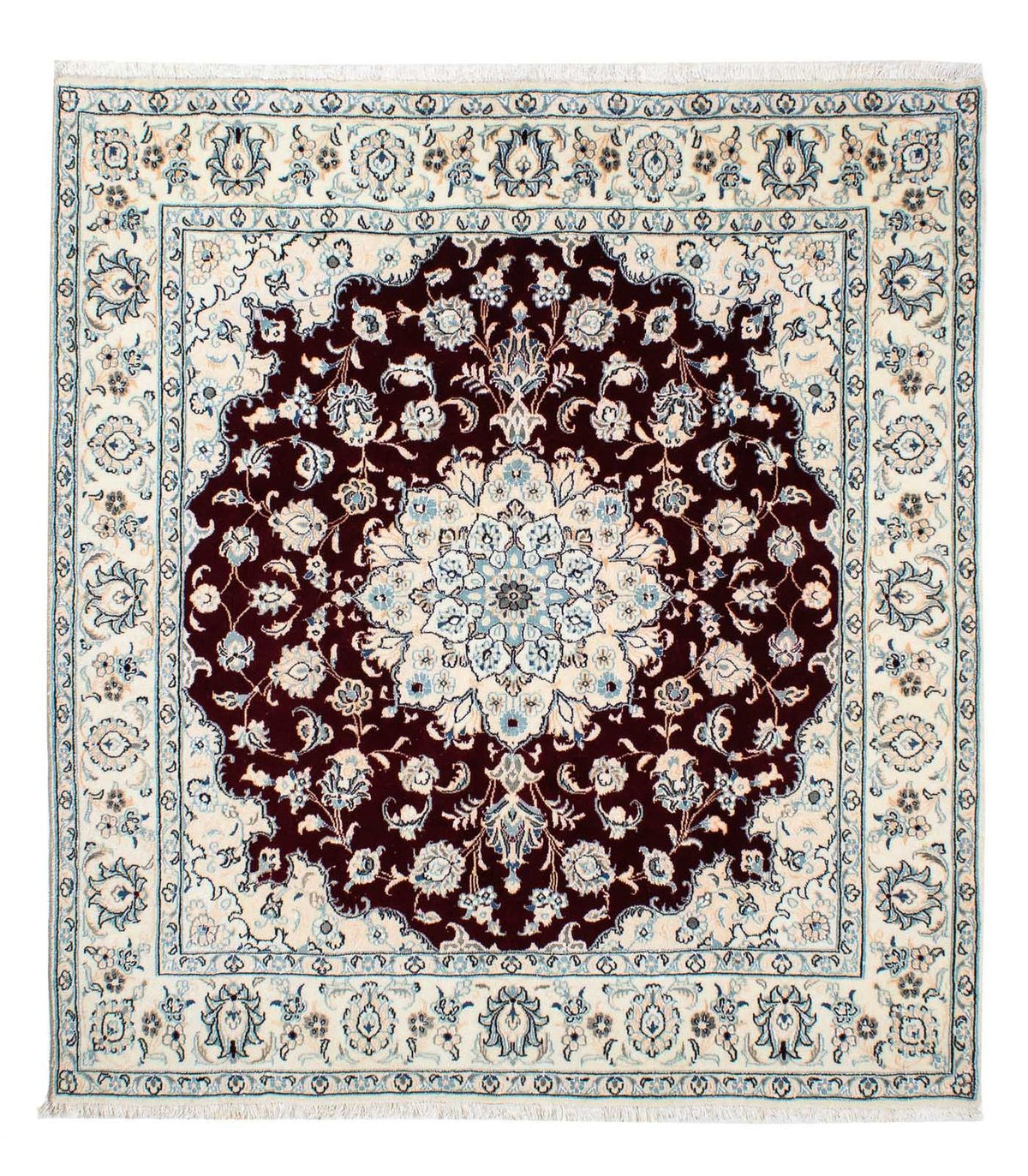 Tappeto Persero - Nain - Reale quadrato  - 156 x 143 cm - rosso scuro